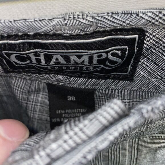 Champs Sports Golf Shorts Mens Size 38 Gray Striped Inseam 10 Rise 13 Zip Fly - Picture 2 of 12